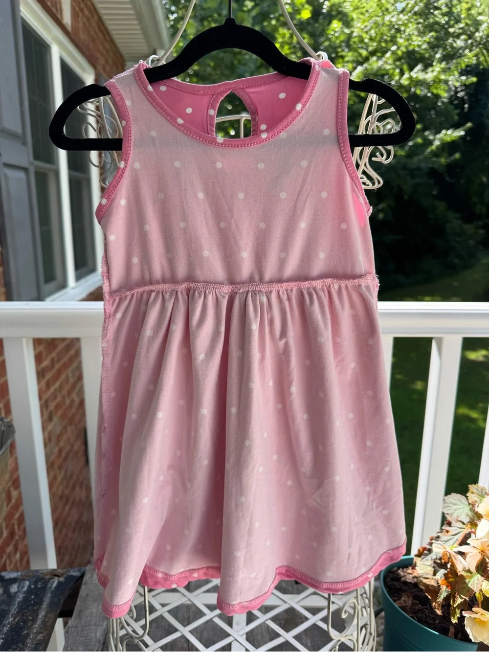 Emma & Elsa Pink Polka Dot Knit Dress. Size 2T